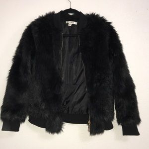 Women’s faux fur bomber jacket size XS